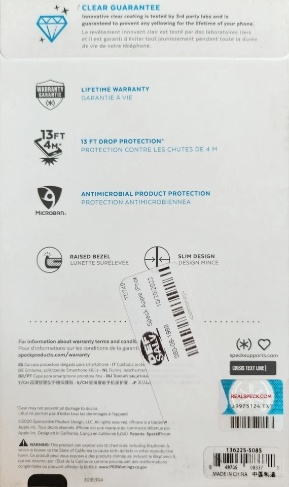 Speck Presidio Perfect Clear Case for iPhone 7 & iPhone 8 - Image 2 of 2