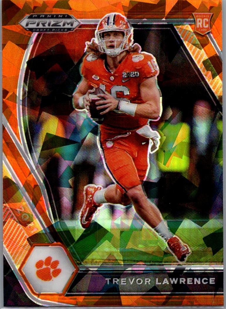 2021 Panini Prizm DP Orange Ice a Trevor Lawrence Rookie Clemson Tigers #106