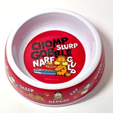 Garfield Melamine Cat Bowl Nickelodeon Paws Inc Licensed Pet Dish 7 Inch Red