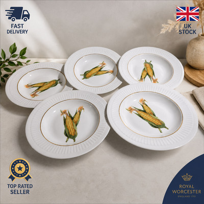 Royal Worcester Evesham Gold Dessertschalen Maiskolben x5, Porzellan, England