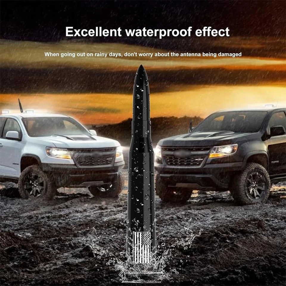 FLAG BULLET ANTENNA 50 CAL for CHEVROLET SILVERADO 1500/2500/3500/GMC SIERRA USA Foto 3 de 4
