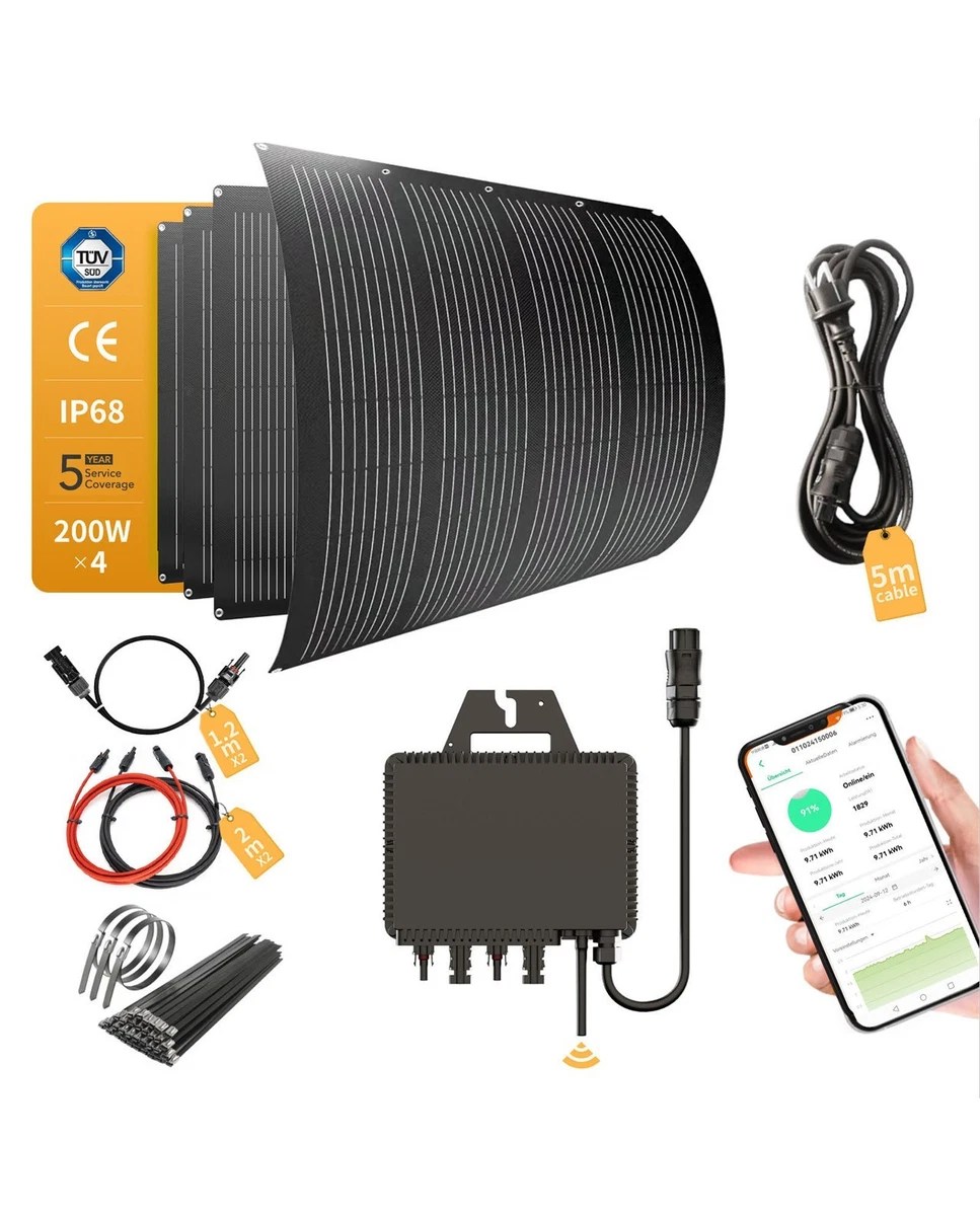 Balkonkraftwerk Set - RC® MI2S-800D + 200W*4 Flexible Solarmodul (0%-MwSt.)