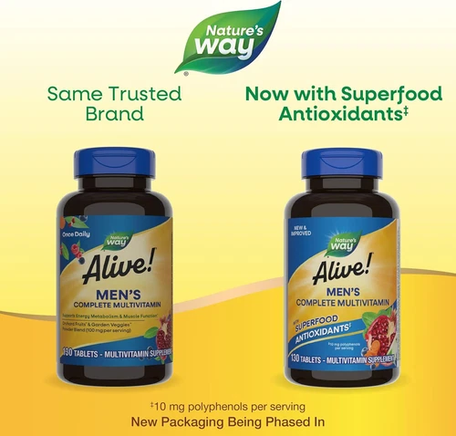 Nature's Way Alive! Multivitamínico diario completo para hombre, 130 unidades (paquete de 1) Foto 2 de 4