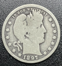 1897-O  BARBER Quarter - Nice Original Problem Free Coin