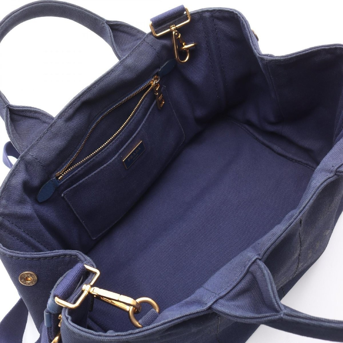 PRADA CANAPA Canvas Tote Bag Used Ladies from japan thumbnail 3