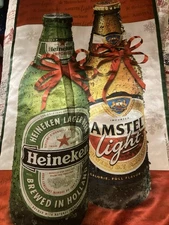 Heineken -Amstel Light Beer 2'w x 4'L Promotional Happy Holidays Banner Pub Sign