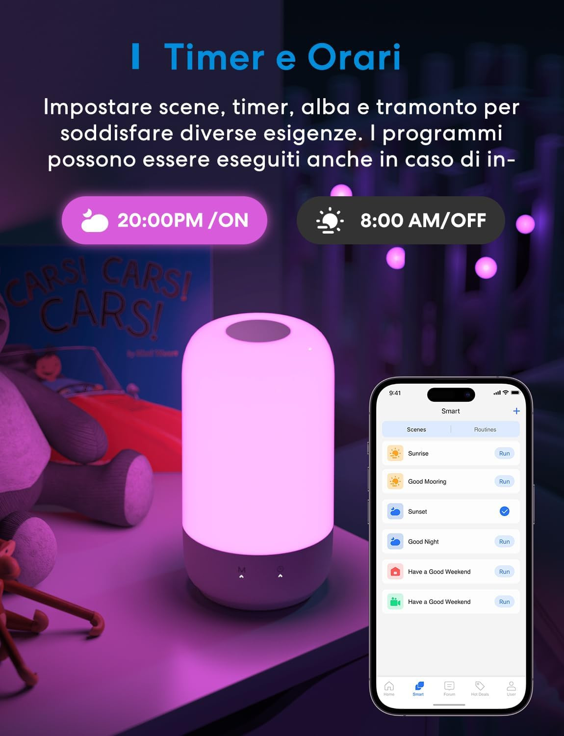 Lampada Da Comodino Smart LED Compatibile Alexa e Google - Offerta - 4