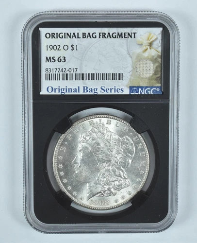 1902-O Morgan Silver Dollar Original Bag Fragment MS63 NGC *5880
