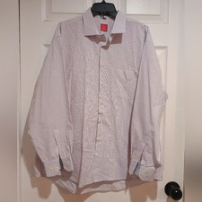 Men's Oscar de la Renta Purple Checkered Button Down Dress Shirt Size 2XL