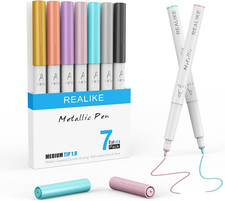 Image of REALIKE Metallic Pens Compatible with Cricut Maker 3/4/Explore 3/Air 2/Air Metal