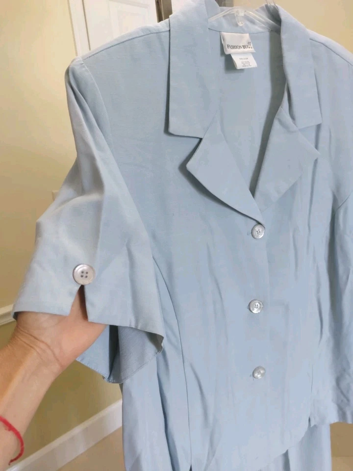 Lote De 2 Moda Traje Bug Para Mujer Top Talla:22/24 Pantalones Pierna Ancha Talla:18/20 Rayón  Foto 3 de 4