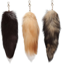 Furry Fox Tail Fur Keychain Cosplay Fox Cat Costume Therian Wolf Tails Bag Charm