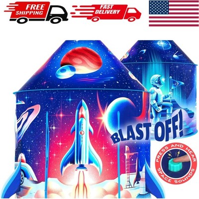 Ultimate Rocket Ship Tent - Blast Off Button & Educational Activities Included