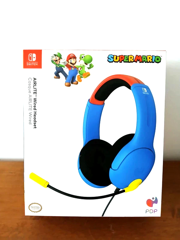 Casque PDP AIRLITE SUPER MARIO Stéréo pour Nintendo Switch Bleu et Rouge - NEUF