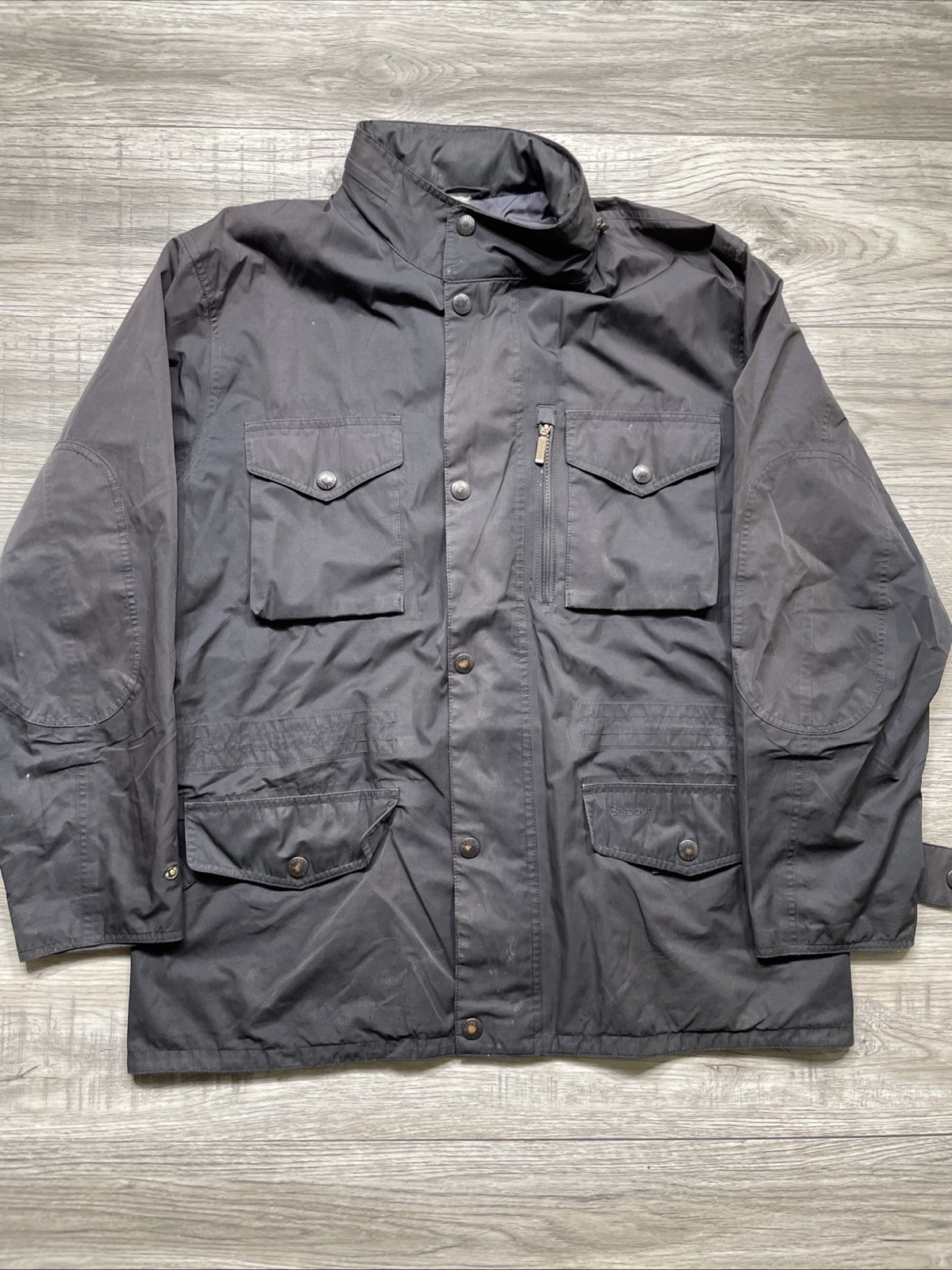 Vintage 90s Barbour Black Waterproof Zip Jacket Large Gorpcore Breathable