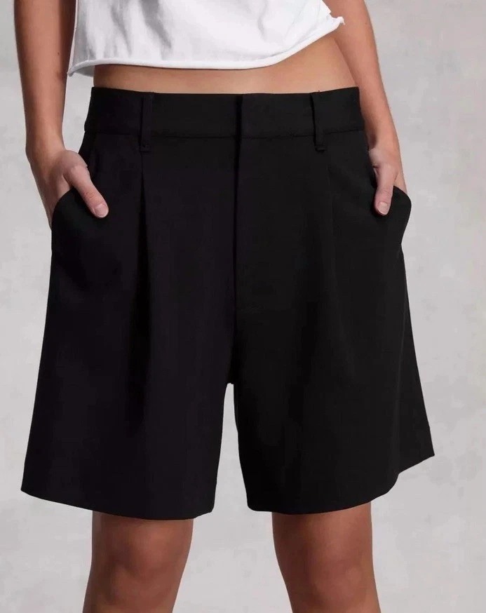 Pantalones Cortos Rag & Bone Irina Mezcla de Lana A Medida Negro Talla 2 Foto 4 de 4