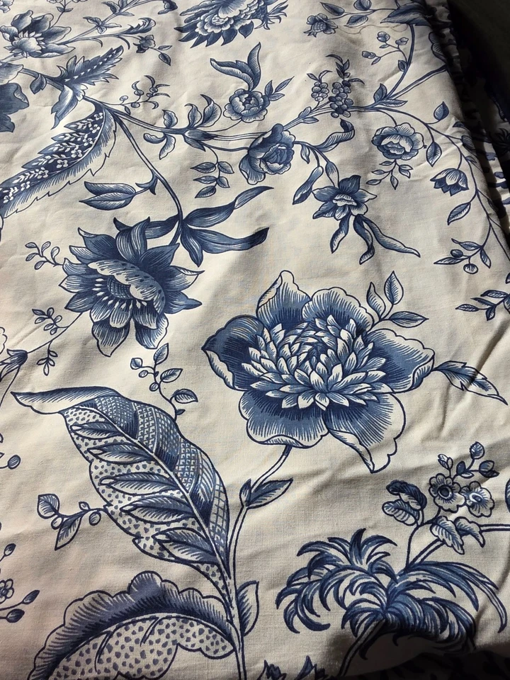 Funda nórdica reversible de algodón azul y blanco floral Waverly Fieldcrest King Foto 3 de 4
