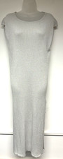 New! M&S Marks & Spencer UK12 14 silver sleeveless sparkly knit beach dress