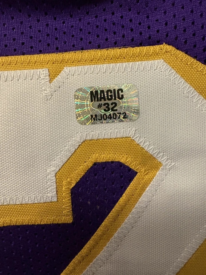 Magic Johnson Signed Los Angeles Lakers "Magic" Purple Jersey Player Holo Cert - Image 3 of 4