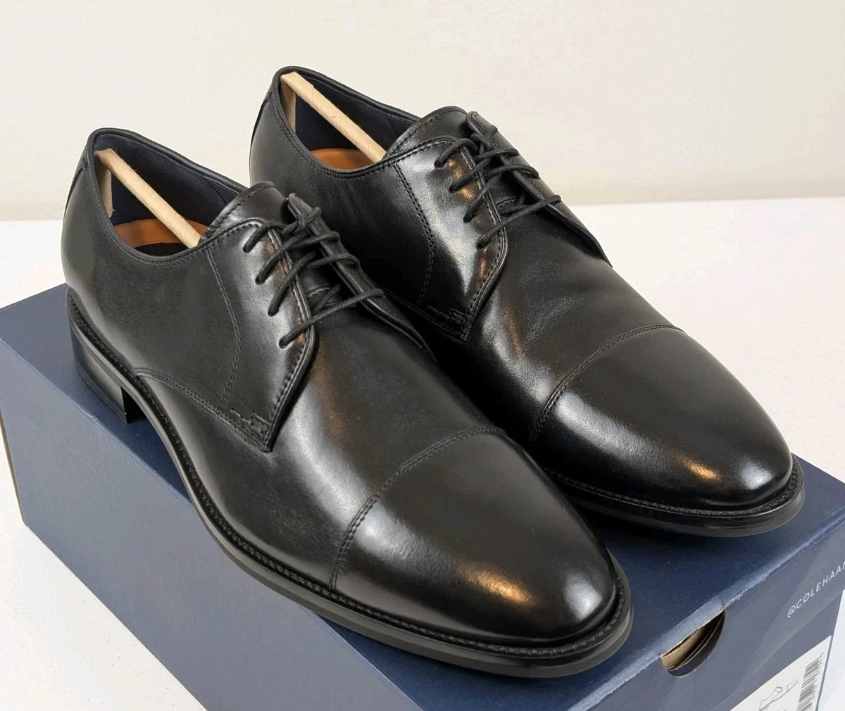 Cole Haan Lenox Hill Cap Oxford Almond Toe Sz 10.5M Black Men\'s C11630 NEW Cole Haan Lenox Hill Black Leather Cap Toe | Mercari main image 4