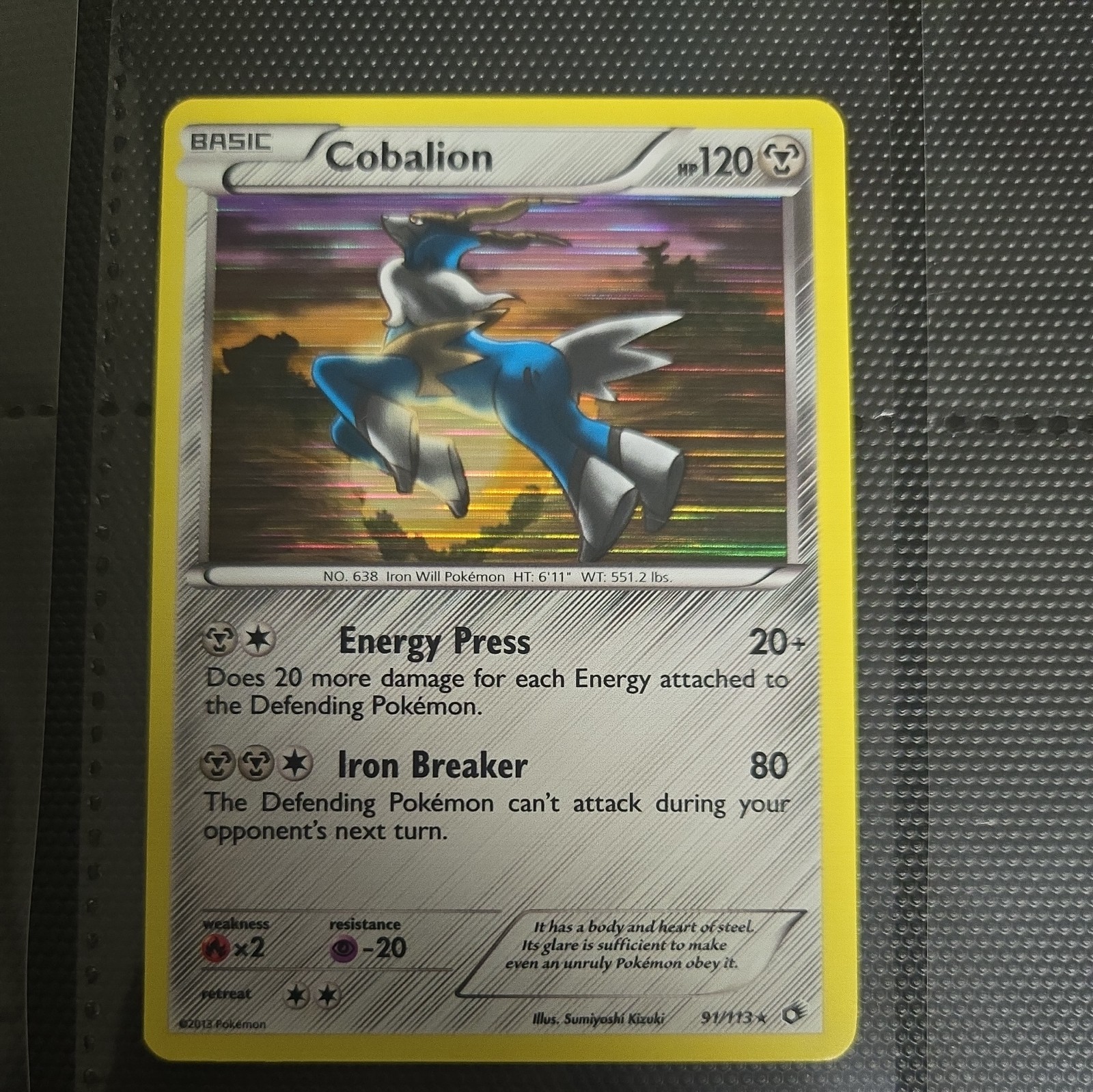 Pokemon Legendary Treasures 91/113 Cobalion Holo NM