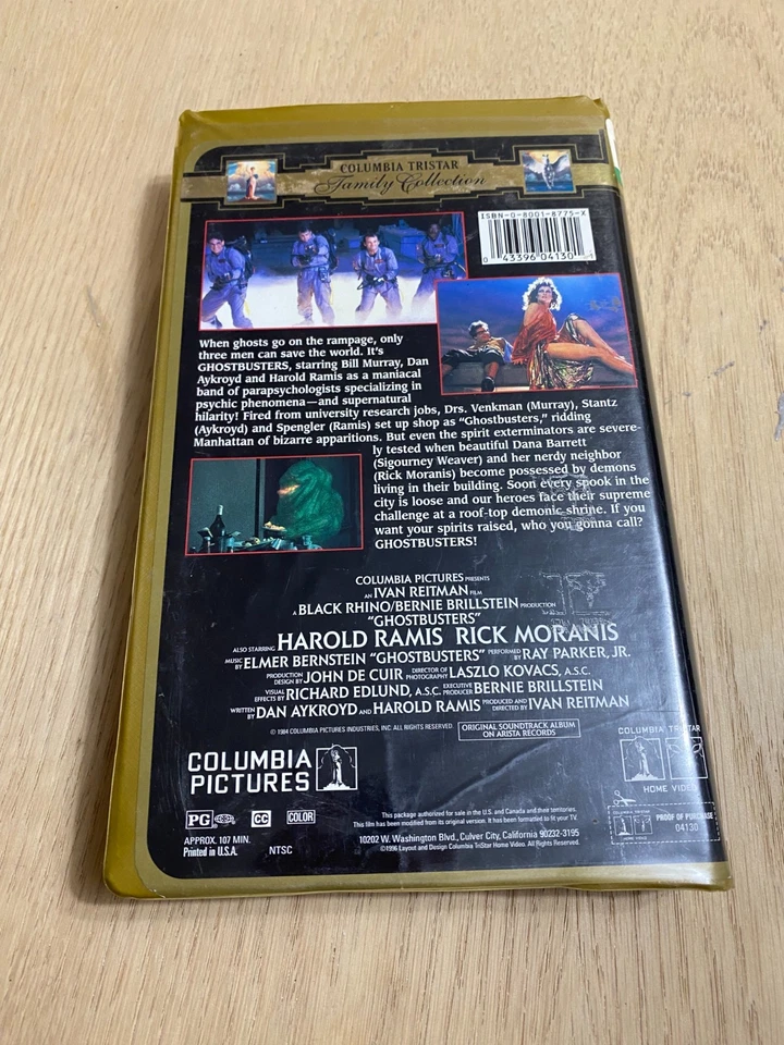 Ghostbusters VHS Clamshell Classic Comedy Alien Ghost Bill Murray Humor NYC - Image 3 of 4