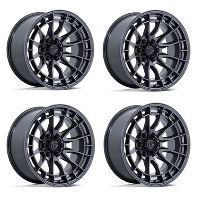 Set 4 20'' Fuel FC888 Revolt Gloss Gunmetal 20x9 Wheels 6x5.5 20mm Offroad Rims