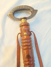 Solid Brass Shoe Horn 22" Long Handle Flower Floral Decorative Dressing Aid