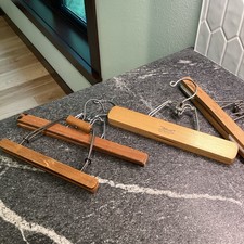 1 SETWELL Wooden Pants Skirt Hangers 10" wide Vintage 3 Unbranded Made in USA