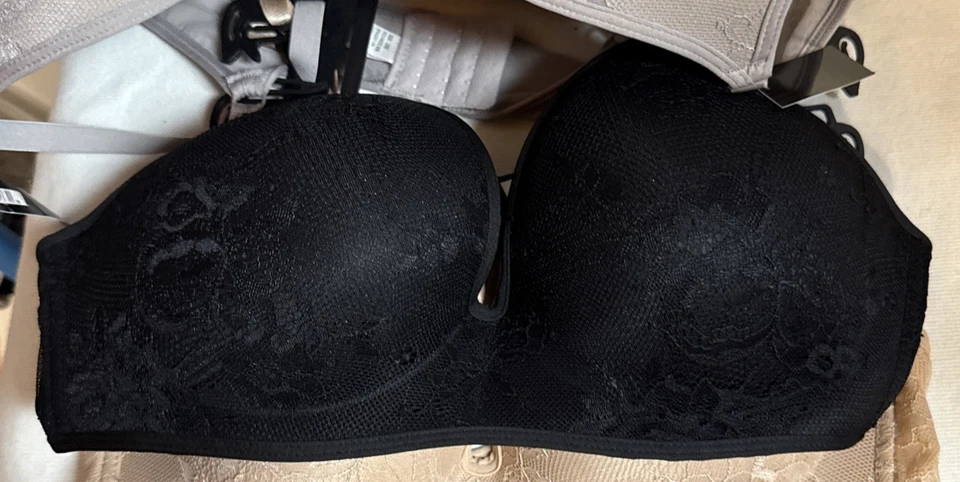 Catherine Malandrino 38B 3 Pack Women’s Bra Black,Beige,Light Blue Wirefree NWT - Image 2 of 4