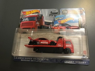 Neu versiegelt Hot Wheels Transporter 2021 rot schwarz Fleet Street Nissan Skyline