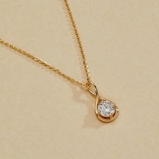 3.60Cts. Round Shape White Diamond Pendant In Yellow Gold Finish - Tariff Free