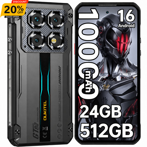 2026 OUKITEL WP60 Rugged Phone 24GB+512GB 7.2" Display 10000mAh Android 16 NFC at eBay