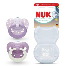 NUK First Choice Classic Night Baby Dummies 6-18 Months Orthodontic Soothers