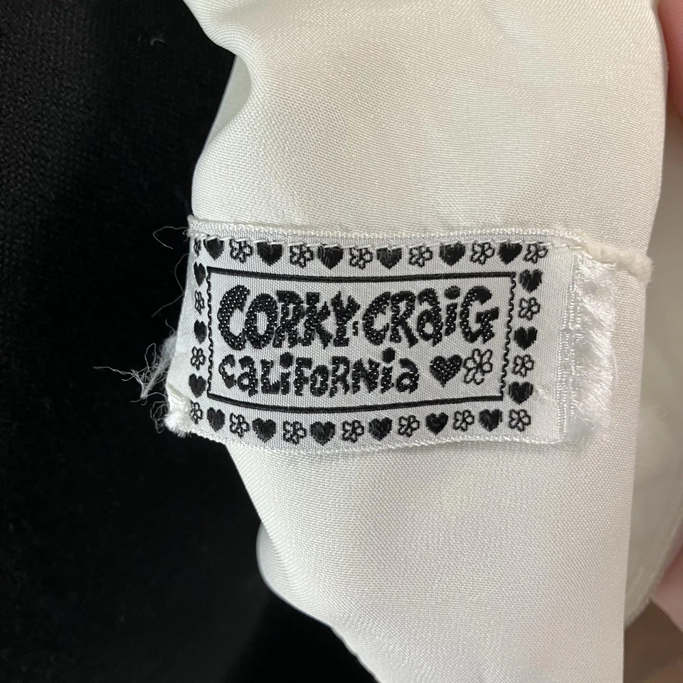 Vestido Corky Craig Vintage Mujer Pequeño Transparente Organza Floral Mini Manga Abullonada Años 70 Foto 3 de 4