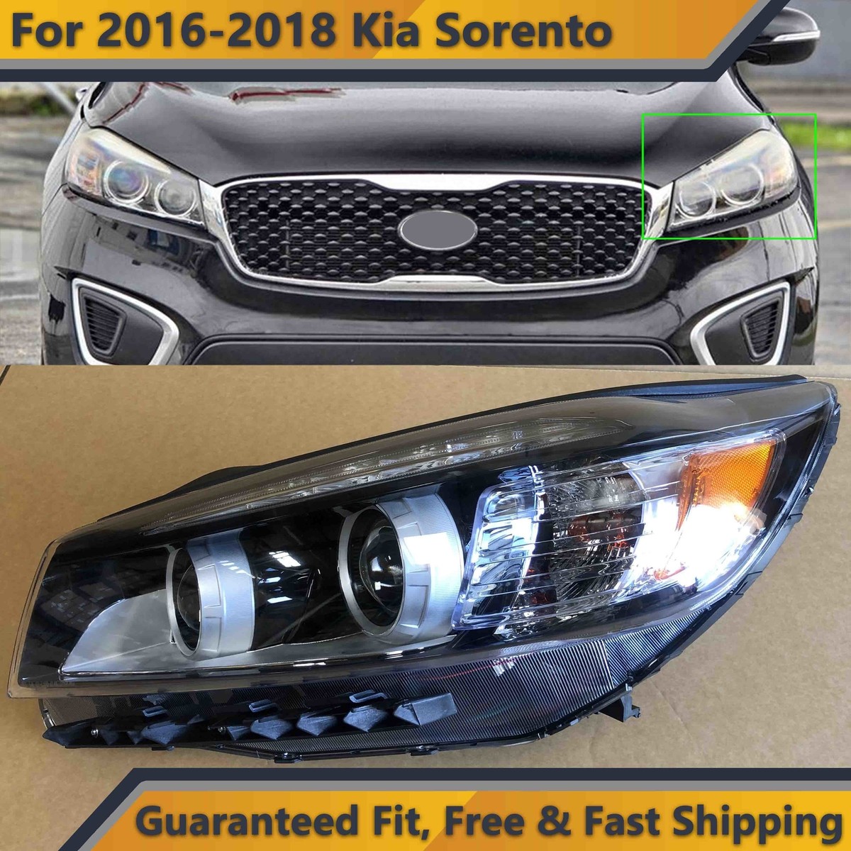 Sell Left For 2014 2015 Kia Sorento Halogen W/ LED DRL Headlight Assembly Driver Side In CA /NJ - Foto 6