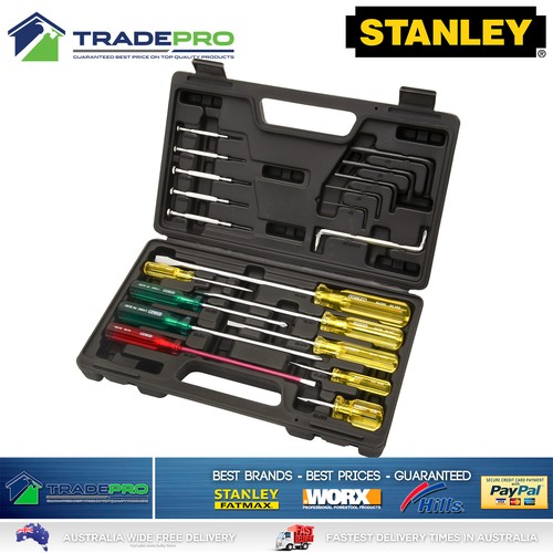 Stanley® 20pc Screwdriver Set Carry Case with Hex Keys Screw Driver Kit 2491686 - Picture 2 of 6