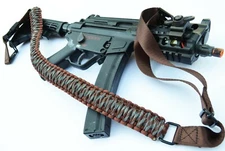 60" Tactical 550 Paracord Gun Rifle Bow Shotgun Sling 1 or 2 Point RUSTIC CAMO