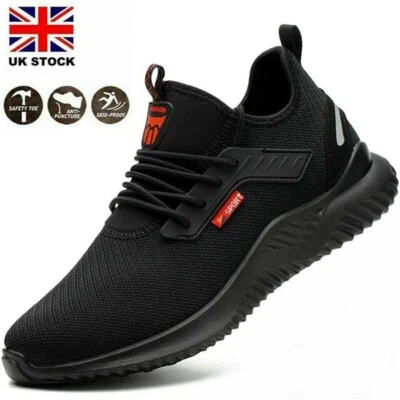 Mens Safety Shoes Work Trainers Womens Steel Toe Cap Lightweight Hiking Boots UK - Image 1 of 4