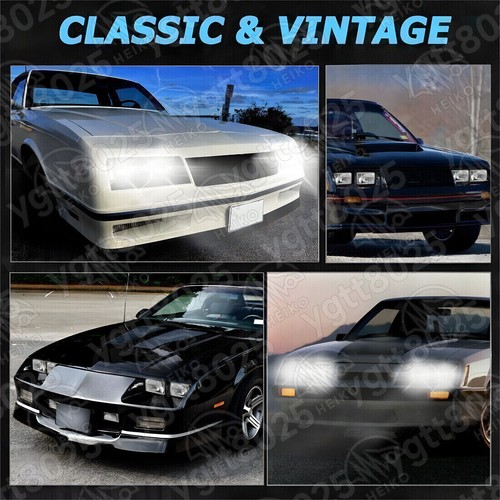 4pcs 4x6" Led Halo Projector Headlights DRL Fit 1980 - 1988 Oldsmobile Cutlass - Picture 9 of 12