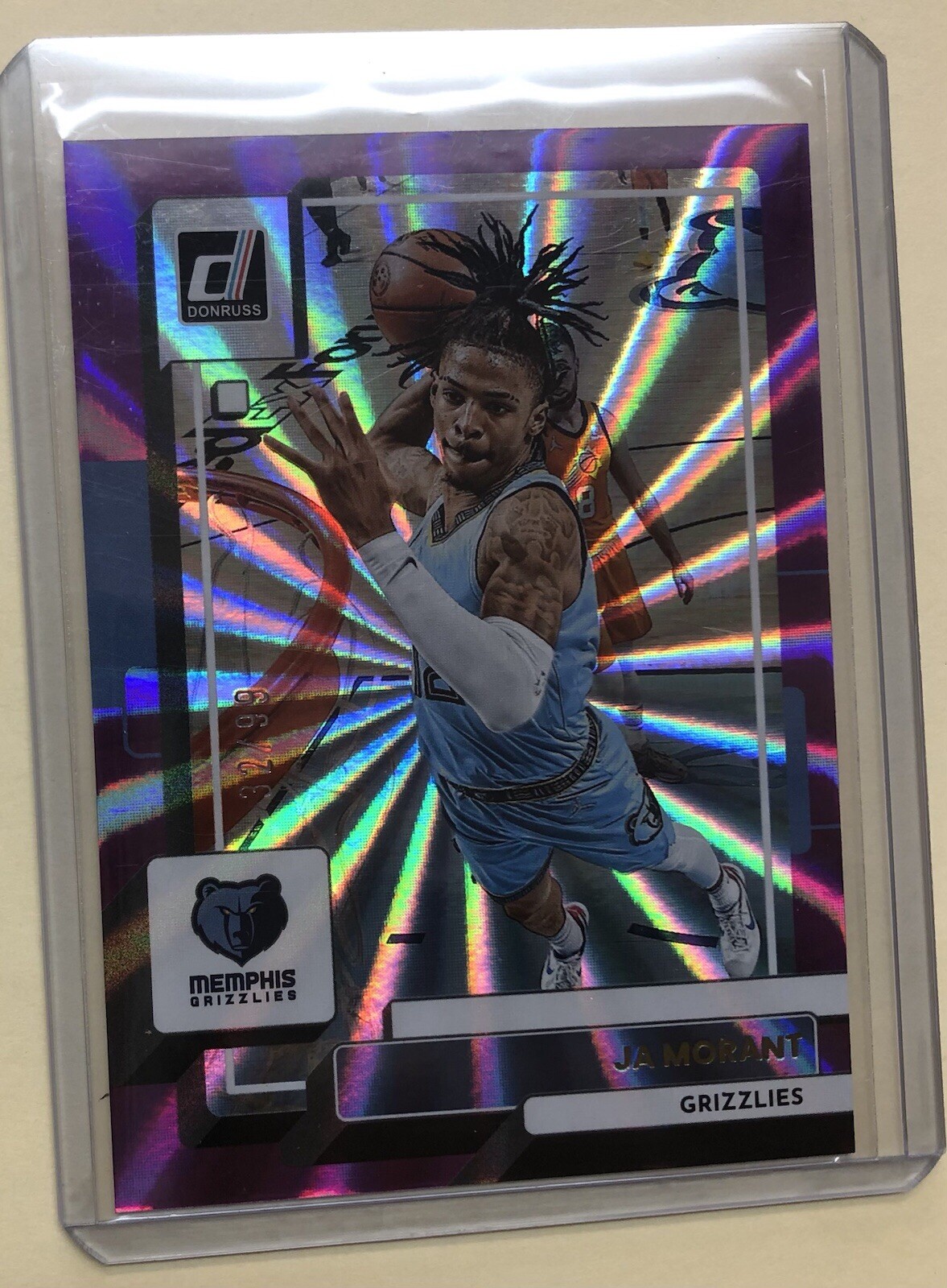2022-23 Panini Donruss - Holo Purple Laser #156 Ja Morant /99