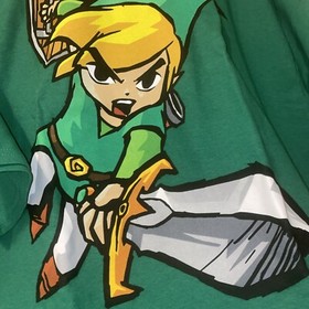 Nintendo Legend of Zelda T Shirt XXL Link Sword Video Game Snes Green Nes