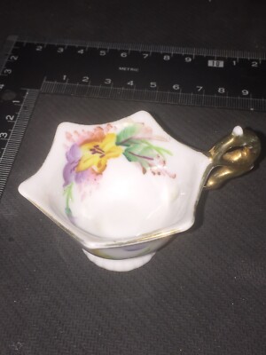 Antique Mini Cup of Tea Tiger Lily Japanese Gilded Porcelain 