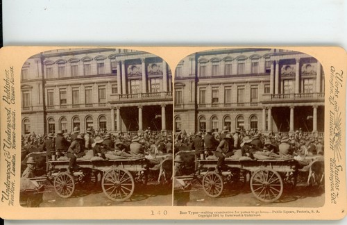 Waiting Examination Public Square S. Africa Boer War Underwood Stereoview - Picture 2 of 3