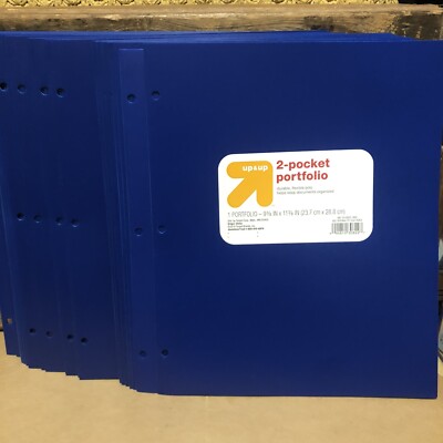 Blue Plastic Folders Up&Up 2-Pocket Poly Portfolios Lot Of 30