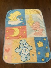vintage care Bears fleece blanket squares, stars, moon
