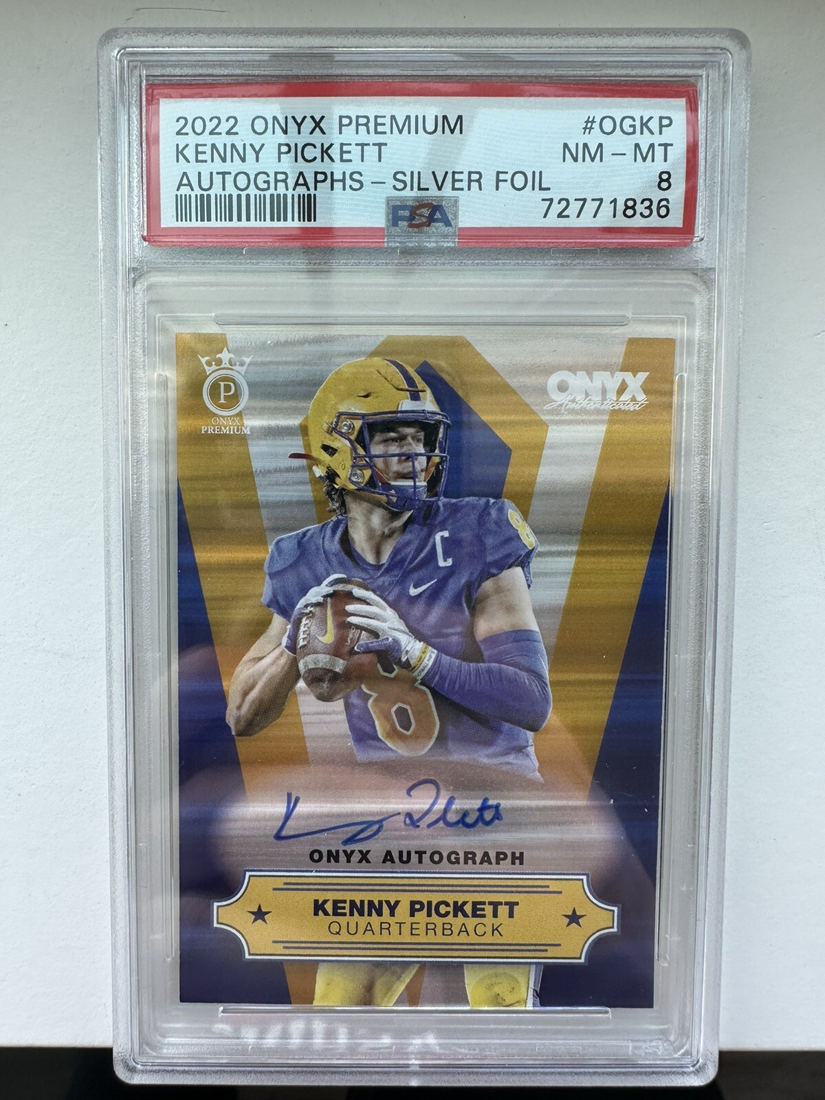 Kenny Pickett Onyx Premium Autographs #OGKP Silver Foil