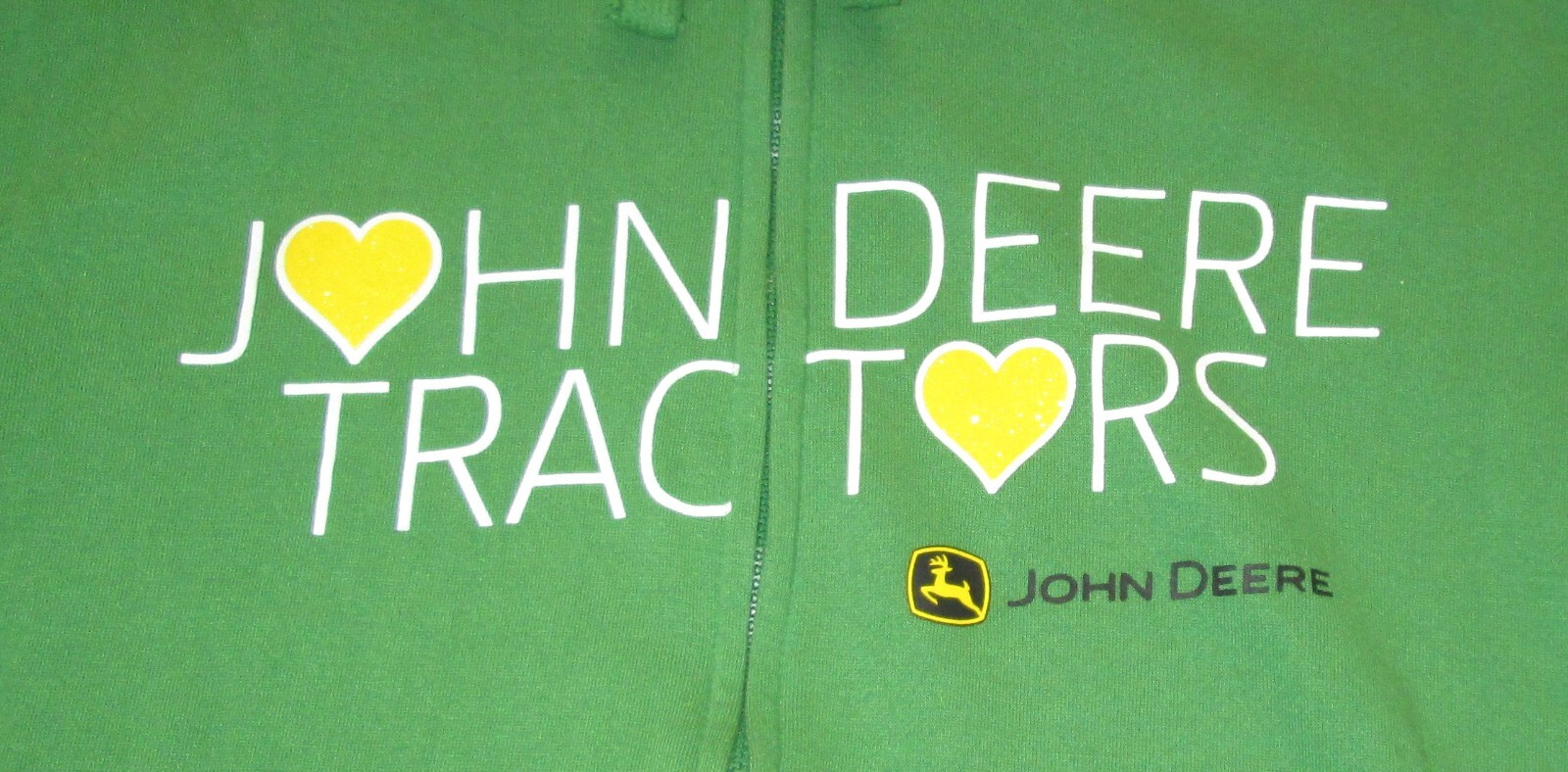 John Deere Hoodie Full Zip Two Hand Pockets Size Large eBay