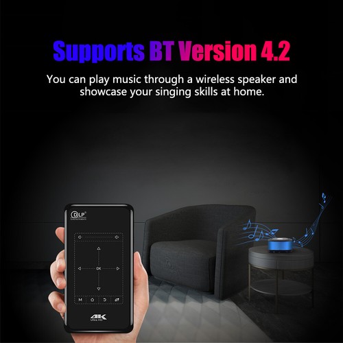 HD 4K Smart DLP Mini Projector Android WiFi Bluetooth 1080P 8G Home Theater HDMI - Picture 12 of 24