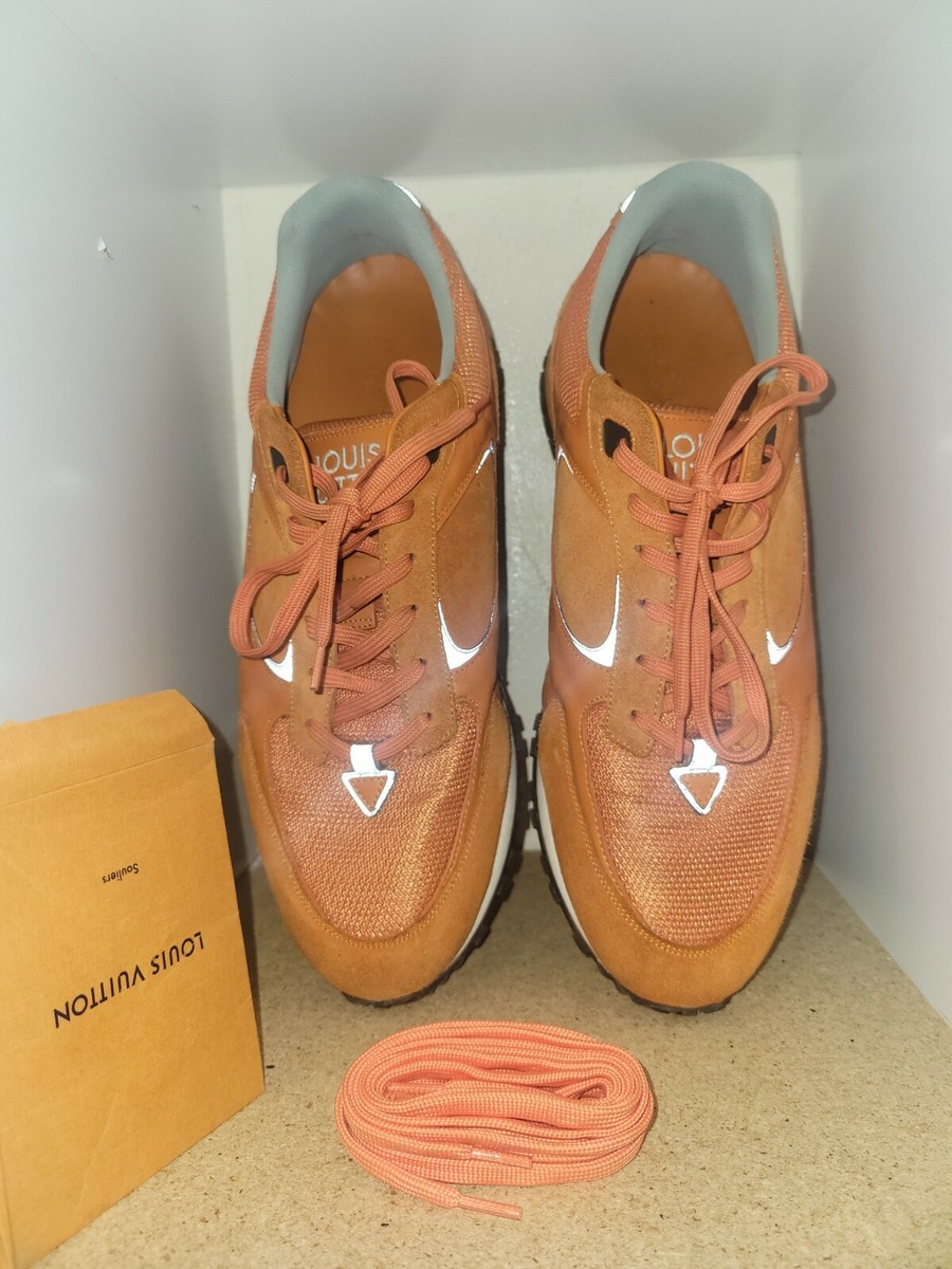 Men 10 Us Louis Vuitton Run Away Orange Sneaker Shoes Leather